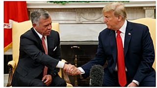 الرئيس الأمريكي السابق دونالد ترامل مع ملك الأردن عبد الله الثاني في البيت الأبيض واشنطن - 2018