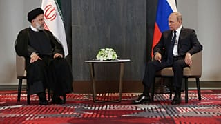 دیدار ولادیمیر پوتین و ابراهیم رئیسی در حاشیه نشست سازمان همکاری شانگهای در سمرقند