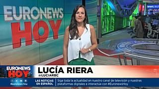 Lucía Riera presenta el informativo diario Euronews Hoy