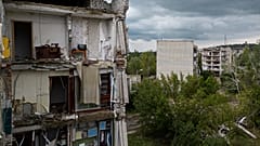Houses destroyed and damaged after Russian attack on civilian neighbourhood in the recently retaken area of Izium, Ukraine, Wednesday, 14 Sept. 2022.
