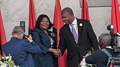Esperança Costa e João Lourenço, vice-presidente e presidente de Angola