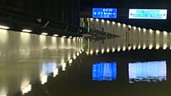 Inundación de la M-30 en Madrid por la rotura de una tubería