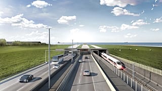 Reproducción digital del túnel submarino entre Dinamarca y Alemania