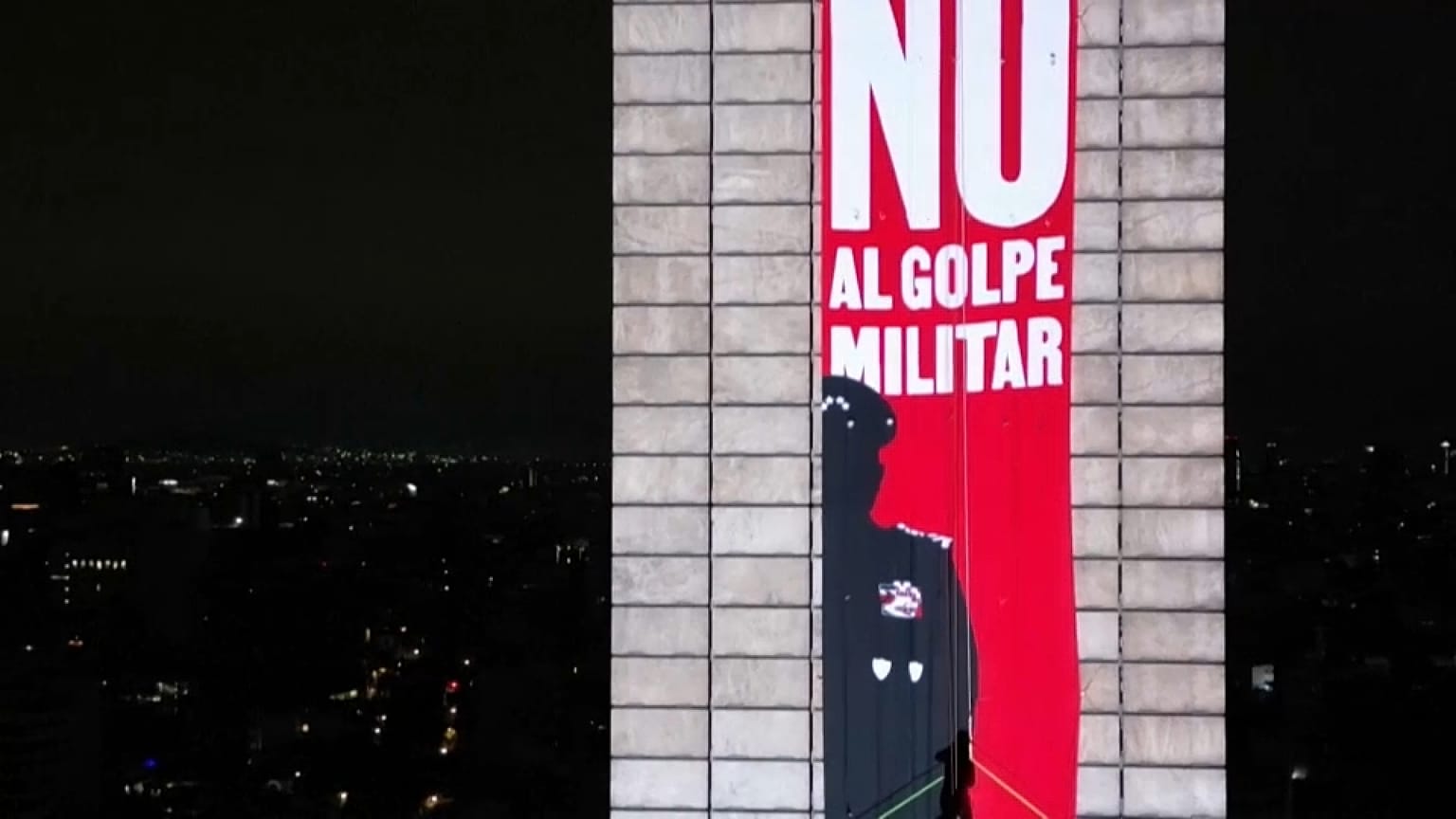 Cartel "No al golpe militar"