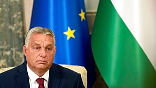 Hungary's Prime Minister Viktor Orban listens to Serbian President Aleksandar Vucic during their talks in Belgrade, Serbia, Friday, Sept. 16, 2022. 