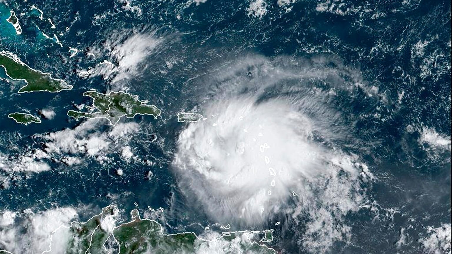 Satellite footage of Tropical storm Fiona