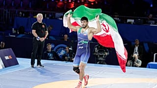 عکس آرشیوی از قهرمانی کامران قاسمپور در مسابقات جهانی اسلو