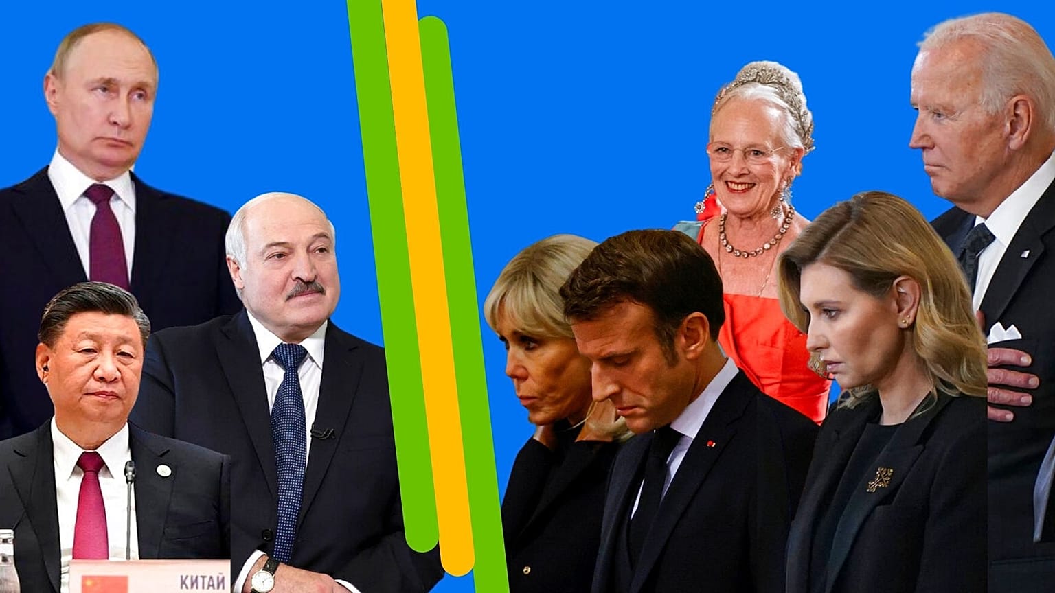 A g. les dirigeants absents // à dr. : les dirigeants présents