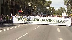 Protest für mehr Spanisch an Kataloniens Schulen in Barcelona