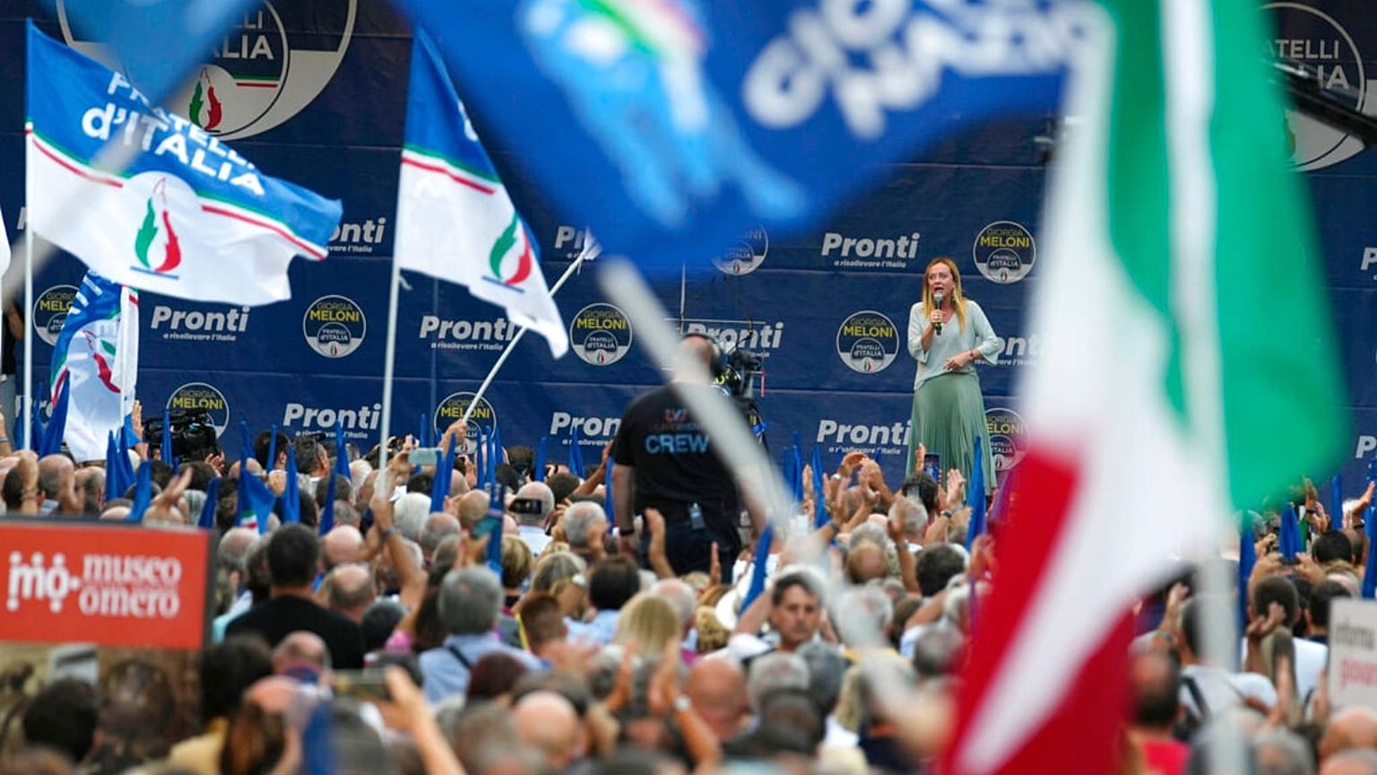 Right-wing party Brothers of Italy's leader Giorgia Meloni