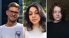 Marko Mazepa, 19, left; Maria Chernova, 17, centre; Vlada Yurevych, 19, right.