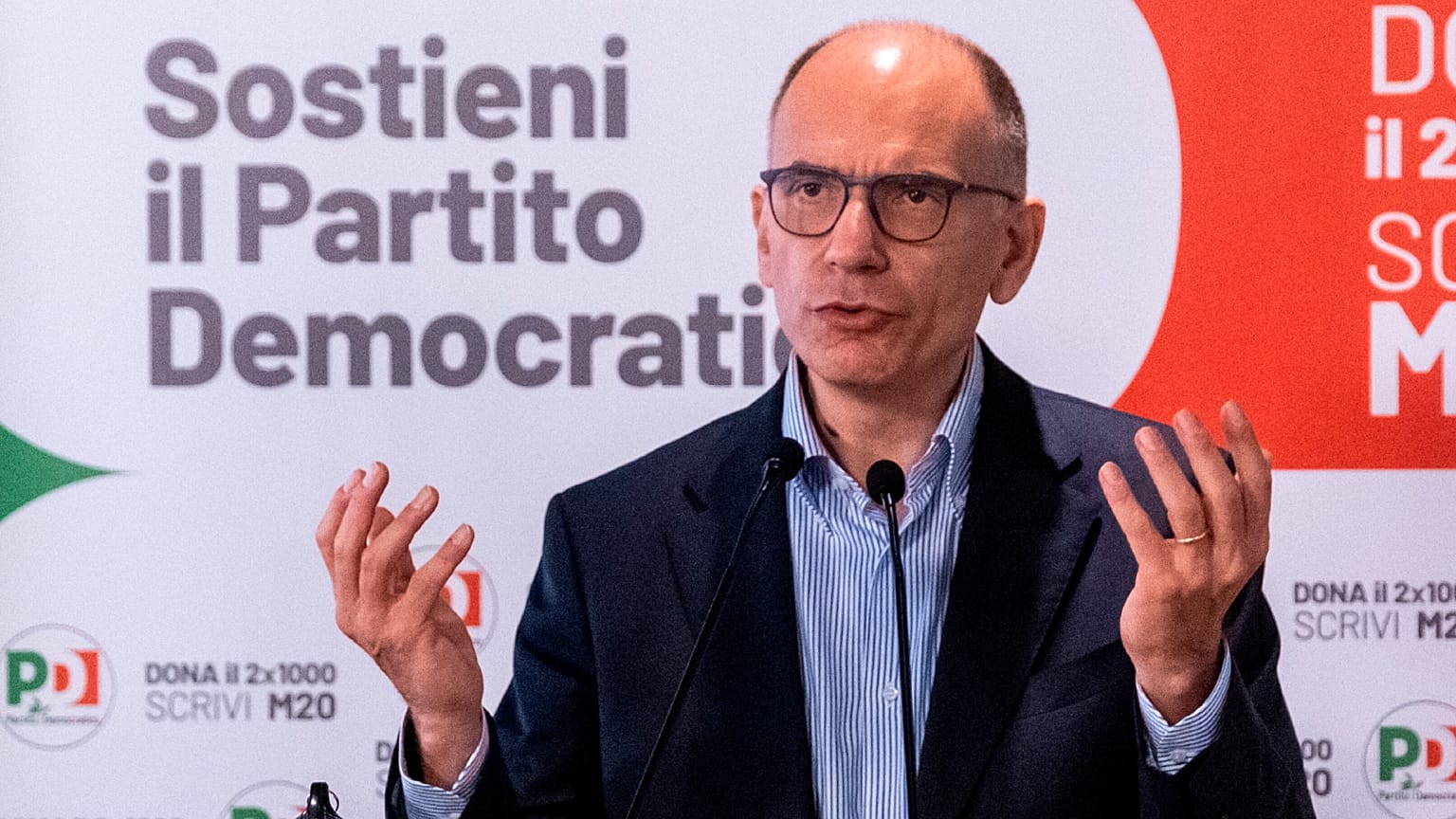 Democratic Party's leader Enrico Letta
