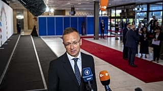 A külgazdasági és külügyminiszter a sajtó képviselőinek nyilatkozik
