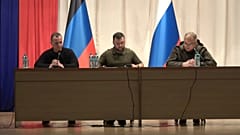 Denis Pushilin, líder independentista de la región de Donetsk, durante el anuncio de la celebración del referéndum de adhesión