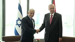 الرئيس التركي رجب طيب أردوغان يلتقي رئيس الوزراء الإسرائيلي يائير لابيد 