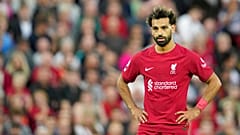 محمد صلاح خلال مباراة كرة القدم في الدوري الإنجليزي الممتاز بين ليفربول وكريستال بالاس في ملعب أنفيلد في ليفربول، الاثنين 15 أغسطس 2022 