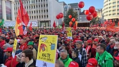 Un'immagine della protesta a Bruxelles