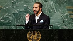 رئيس السلفادور نجيب بوكيلي يلقي كلمة أمام الجمعية العامة للأمم المتحدة، الثلاثاء 20 سبتمبر 2022
