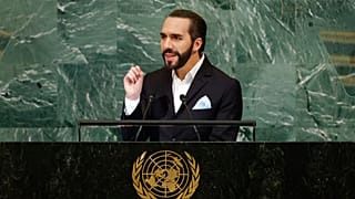 رئيس السلفادور نجيب بوكيلي يلقي كلمة أمام الجمعية العامة للأمم المتحدة، الثلاثاء 20 سبتمبر 2022