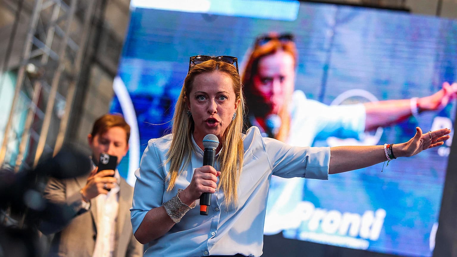 Джорджа Мелони на митинге в Палермо, 20 сентября 2022 года.