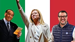 De g. à dr. : Silvio Berlusconi, Giorgia Meloni et Matteo Salvini