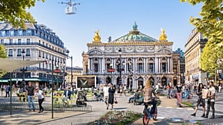 Paris, as reimagined without cars. Micro-mobility company Dott has created a series of visuals showing European capitals without cars