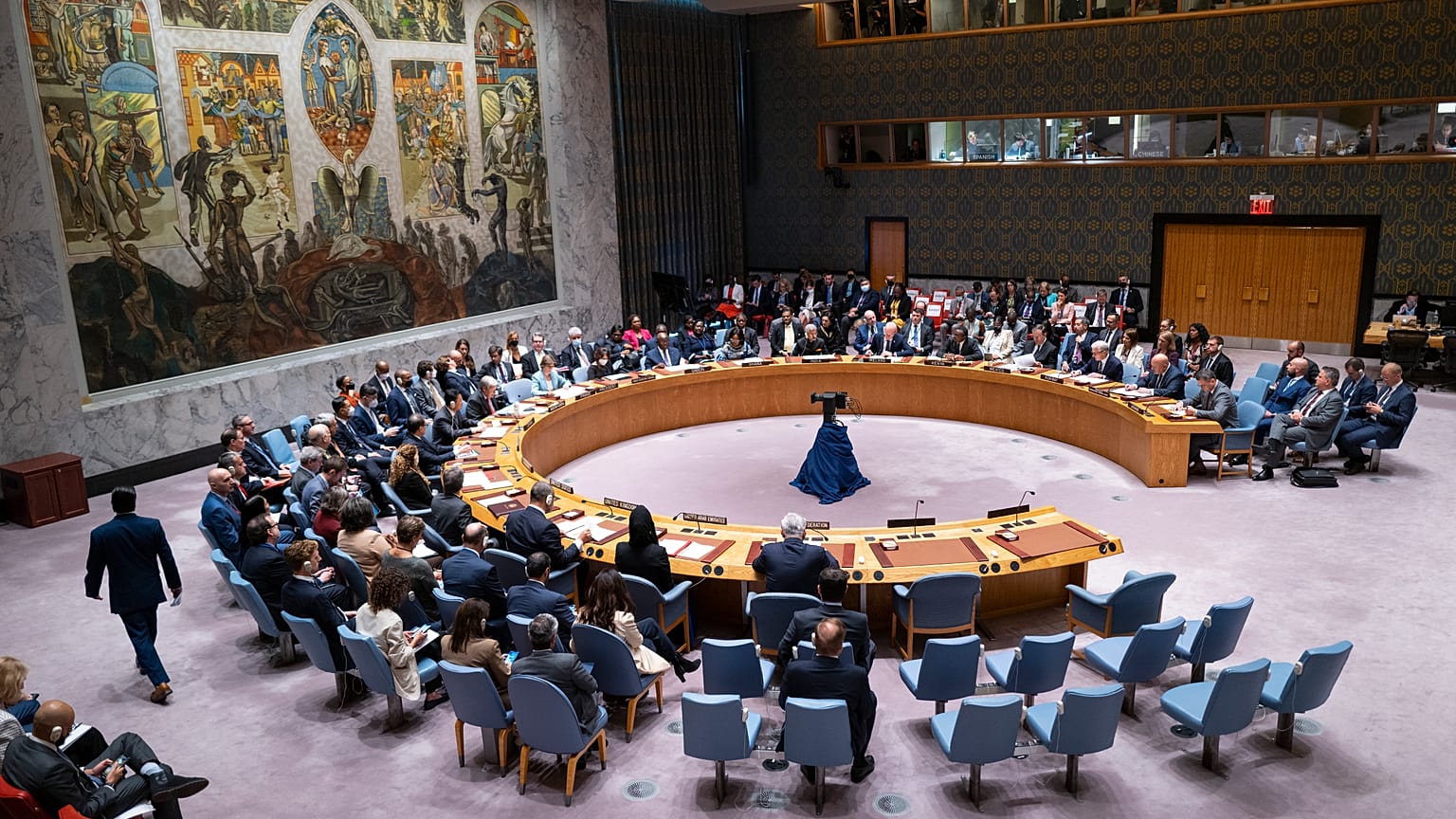 El Consejo de Seguridad de la ONU se reúne para tratar la situación en Ucrania, el 22 de septiembre de 2022 en su sede en la ciudad de Nueva York. 