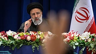 Presidente iraniano Ebrahim Raisi durante conferência de imprensa em Nova Iorque