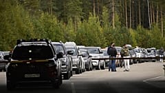 Пробка у КПП Ваалимаа на российско-финляндской границе.