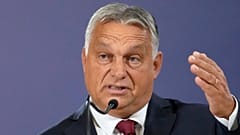 Hungary's Prime Minister Viktor Orban speaks during a news conference with Serbian President Aleksandar Vucic in Belgrade, Serbia, Friday, Sept. 16, 2022.