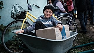 Жители Лебяжьего получают продовольственную помощь ООН, 22 сентября 2022 г. 