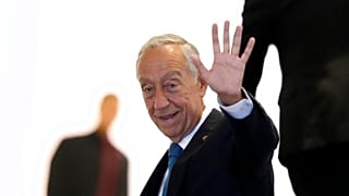 Portugal's President Marcelo Rebelo de Sousa arrives to meet with Brazil's President Jair Bolsonaro