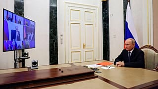 Vladímir Putin en una videoconferencia