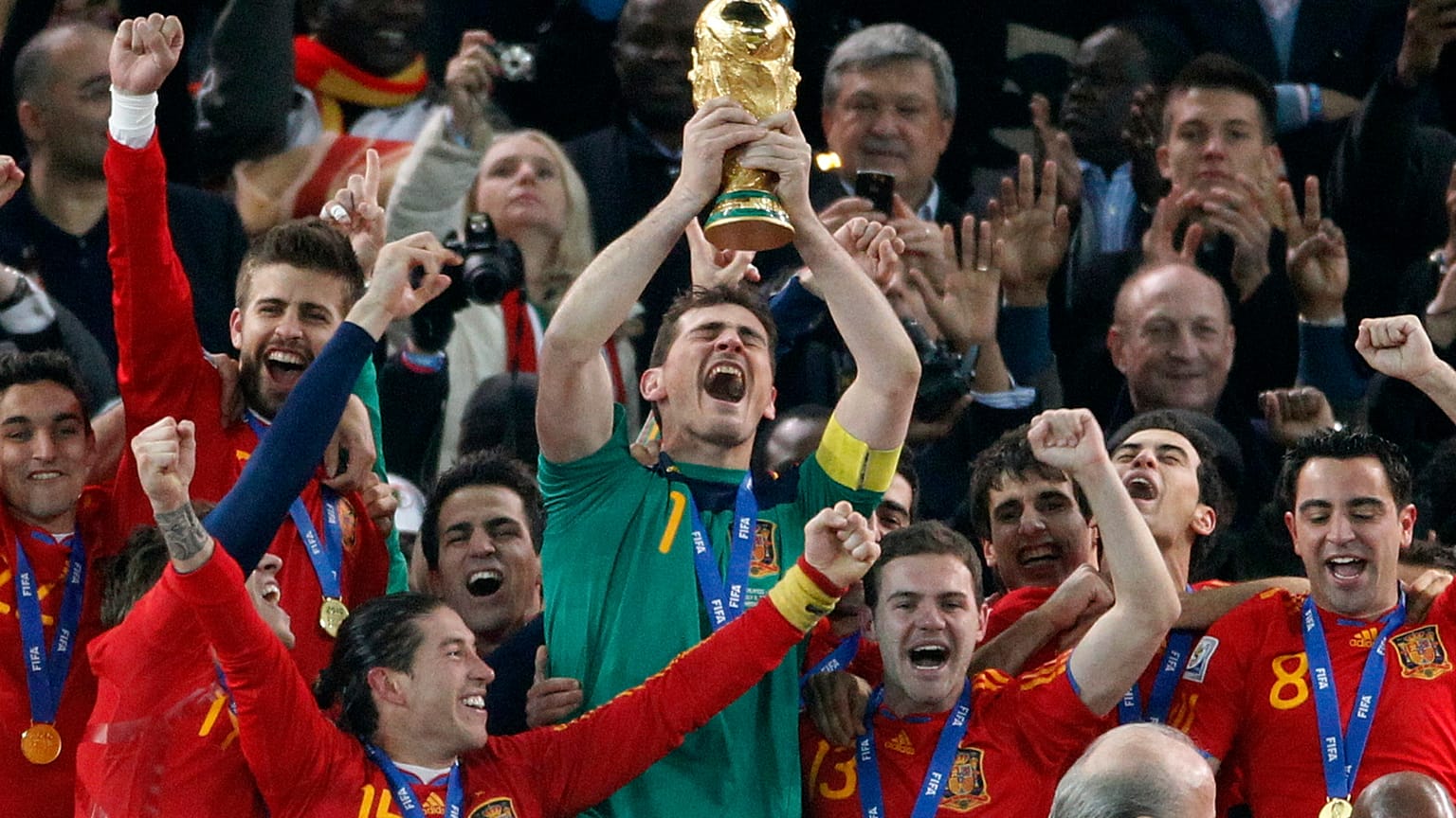 Spain lift the 2010 World Cup after beating Netherlands 1-0 in the final in South Africa