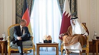 أمير قطر الشيخ تميم يستقبل المستشار الألماني أولاف شولتز في قطر 25/09/2022