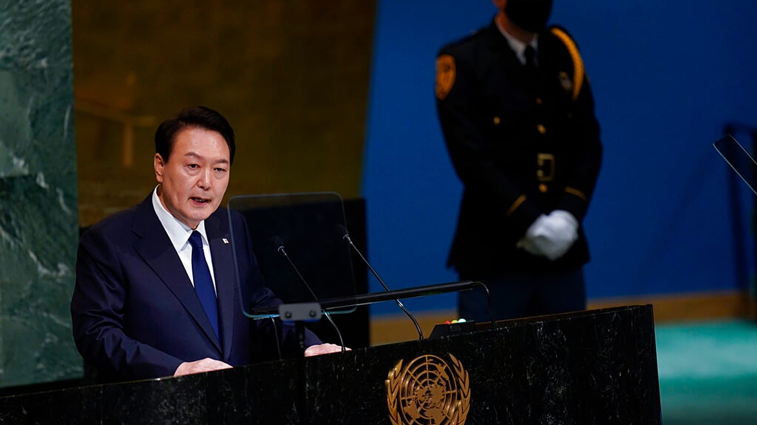 Güney Kore Devlet Başkanı Yoon Suk-yeol, hafta BM Genel Kurulu'na hitap ederken 