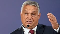 Hungary's Prime Minister Viktor Orban speaks during a news conference with Serbian President Aleksandar Vucic in Belgrade, Serbia, Friday, Sept. 16, 2022