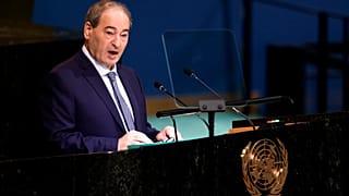 وزير خارجية سوريا فيصل المقداد يلقي كلمة أمام الدورة السابعة والسبعين للجمعية العامة للأمم المتحدة، في مقر الأمم المتحدة