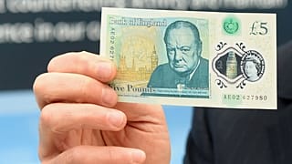 Winston Churchill az új technológiával nyomott, polimer ötfontoson