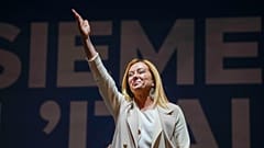 Brothers of Italy's Giorgia Meloni attends the center-right coalition closing rally in Rome, 22 September 2022