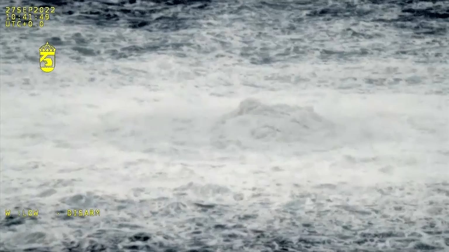 El Gobierno de Dinamarca ha proporcionado un vídeo en dónde se puede apreciar una de las fugas de los gasoductos que discurren por el mar Báltico, desde Rusia y hasta Alemania