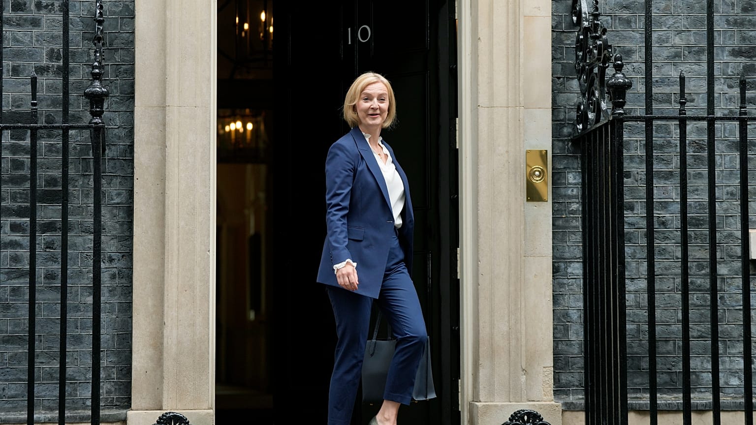 British Prime Minister Liz Truss, pictured at Downing Street on Sept. 7, 2022, has defended her government's budget