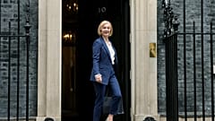 British Prime Minister Liz Truss, pictured at Downing Street on Sept. 7, 2022, has defended her government's budget