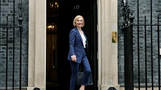 British Prime Minister Liz Truss, pictured at Downing Street on Sept. 7, 2022, has defended her government's budget