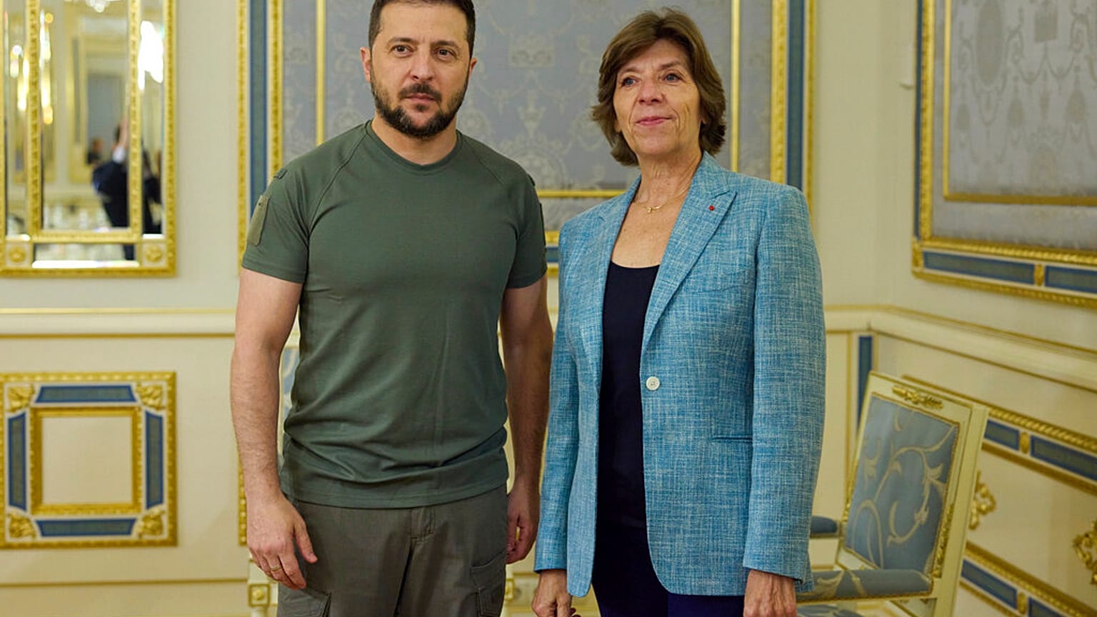 Rencontre entre Catherine Colonna et Volodymyr Zelensky à Kyiv, le 27/09/2022