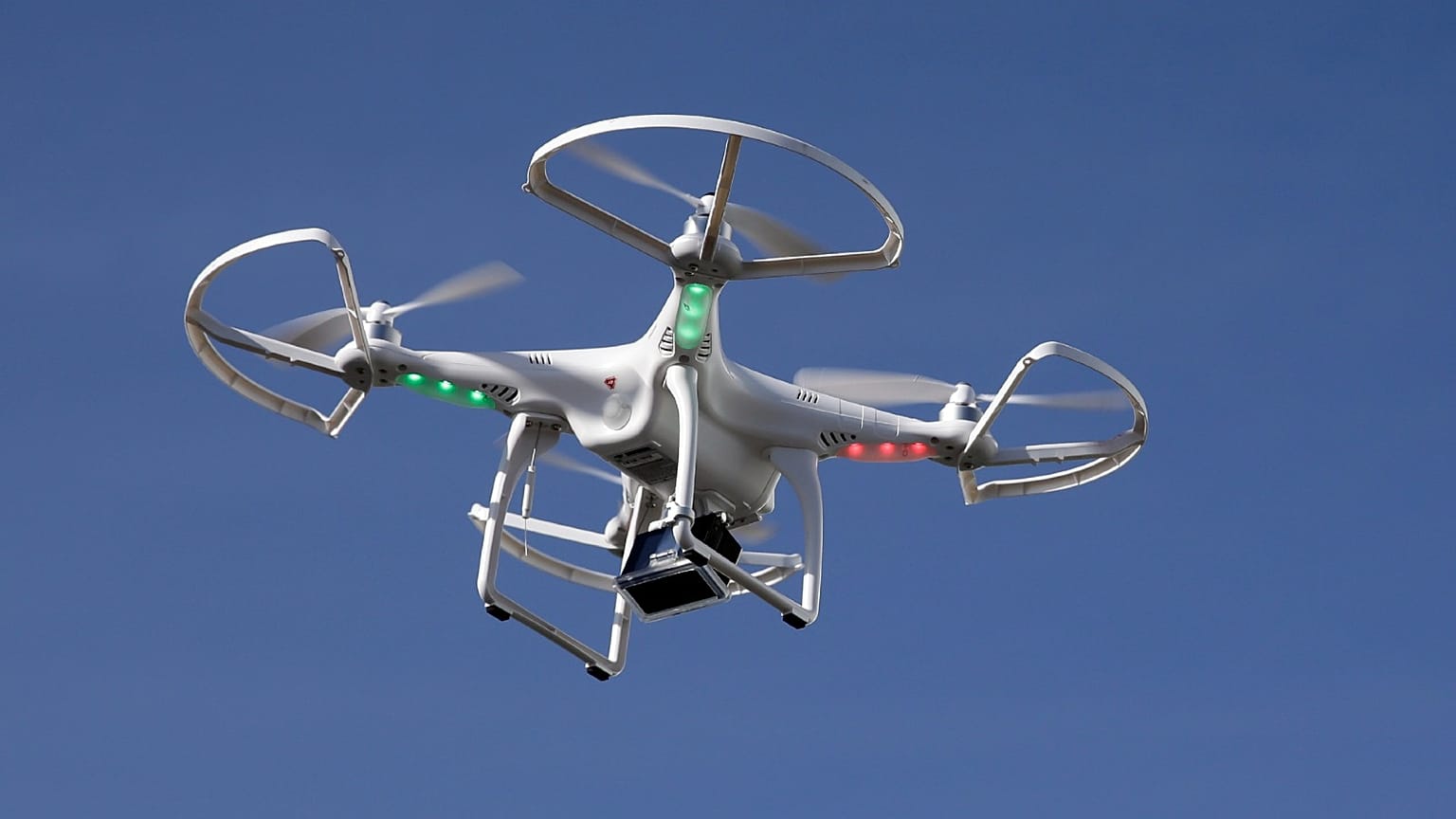 A drone flies at the International Consumer Electronics Show in Las Vegas, Jan. 8, 2014