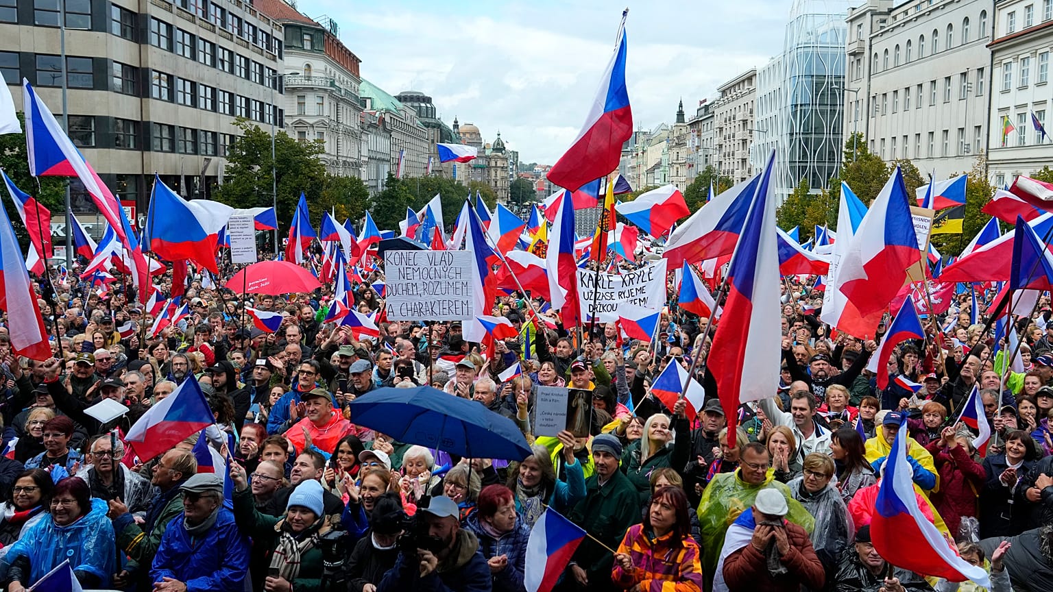 Акция протеста в Праге