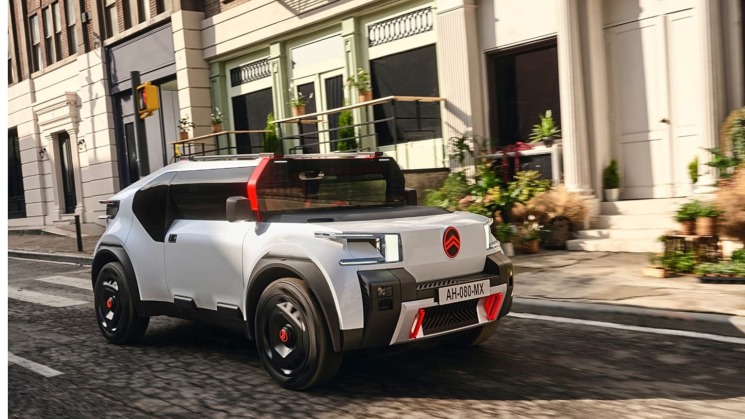 Citroen has unveoled ‘Oli,’ an all-electric concept car that  looks rather unconventional with its boxy silhouette and its vertical windshield.