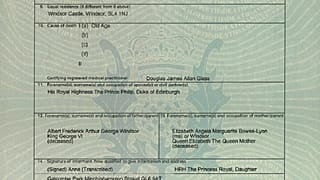 Свидетельство о смерти Елизаветы II