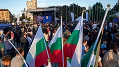 Eine Wahlkampfveranstaltung in Sofia am 30.09.22